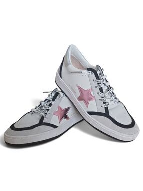 Vintage Havana “Denisse” Sneaker Size 8 Pink Metallic Star Leather